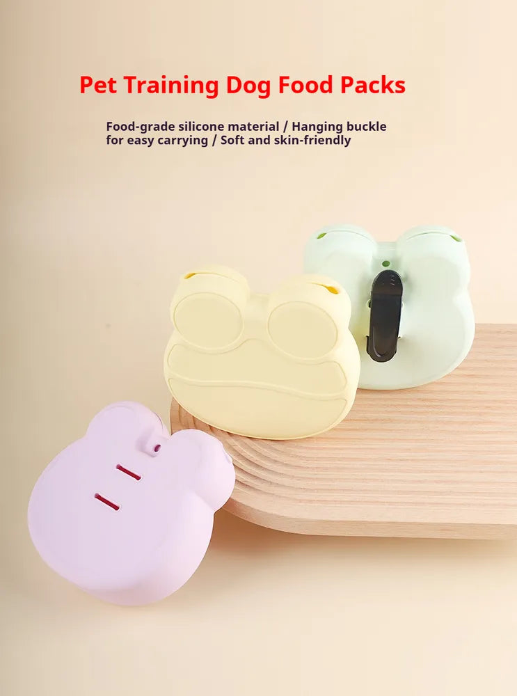 Pet Training Treat Pouch With Food-Grade Silicone - Soft, Skin-Friendly Dog Treat Bag With Hanging Buckle For Easy Carrying - Ideal For Puppy Training And Outdoor Activities