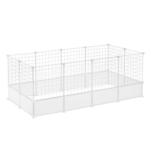 24 Panels Enclosure DIY Pet Fence Crate Cage Dog Pen Puppy Rabbit Playpen Indoor