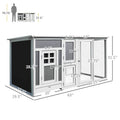 Chicken Coop Wooden Chicken House Rabbit Hutch Poultry Cage Hen Pen  PC Roof With Run Box