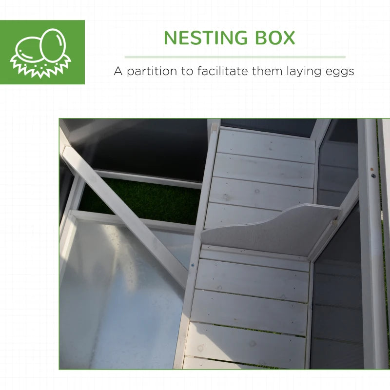 Chicken Coop Wooden Chicken House Rabbit Hutch Poultry Cage Hen Pen  PC Roof With Run Box